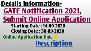 GATE Notification 2021, Submit Online Application