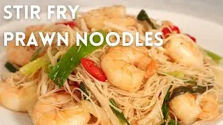 How to make STIR FRY prawn rice noodles