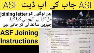 ASF joining instructions/ Kya Kya sth ly kr jana hai