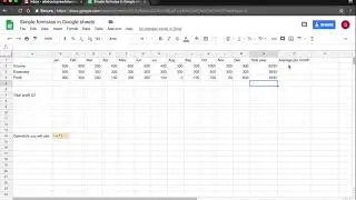 Sum and Average Functions in Google Sheets