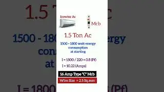 Mcb & Wire Size Selection For Air Conditioner 
