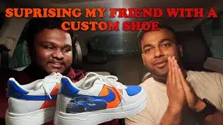 Giving my US friend a Custom Shoe | He Loved it - DJSTUDIOS