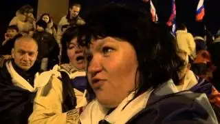 Крым. Референдум. Жители Симферополя празднуют