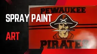 Pewaukee Pirates logo spray paint art