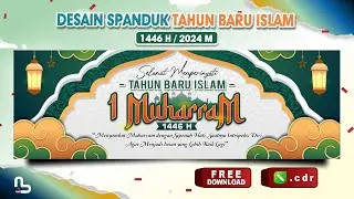 Desain Spanduk Tahun Baru Islam 1446 Hijriyah 2024 M (Free CDR) - #nurdesigns