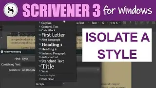 Scrivener 3 for Windows: Selecting Everything in a Style
