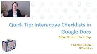 Quick Video:  Creating Interactive Checklists