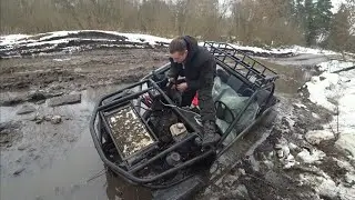 Первый выезд в году пошел не по плану .Чиним лебёдку прямо в луже.