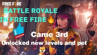 Battle Royale In Free Fire 🔥 Came Third 🥉Unlocked🔓 Pet 🐶 in Hindi