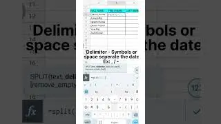 SPLIT Function using Excel | Google sheets (Delimiter - Symbols or Space separates the data)