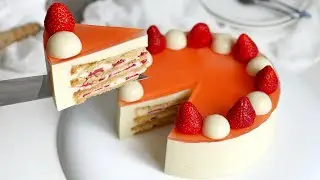 Торт Викки с белым шоколадом и клубникой