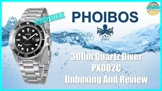 A Great Homage! | Phoibos 300m Chinese Quartz Diver PX002C Microbrand Unbox & Review