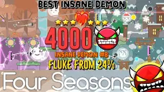 😈4000 ДЕМОНОВ!!!😈🍂❄️🌷☀️Four Seasons by dpoopoop - МОЙ НОВЫЙ САМЫЙ ЛЮБИМЫЙ УРОВЕНЬ!!! | Geometry Dash