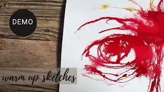 10 minute WARM UP SKETCH using acrylic inks