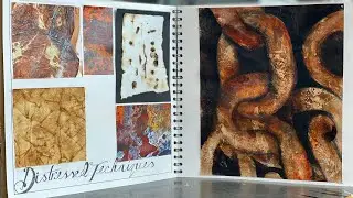 5 of the BEST surface texture ART TECHNIQUES [rust collage art effects]