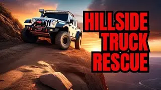 Unbelievable Drama! Off-Road Truck Rescue on a Hillside