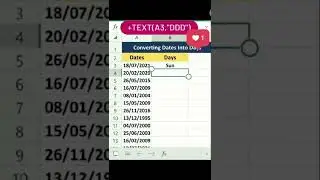 How to Convert Dates into Days  | MS Excel | O365 | Office 365 | Tricks | Formula
