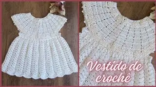 Vestido de crochê para bebê 👶 Tam. 2 a 5 meses