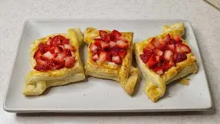 Вкусный десерт из слоеного теста. Слойки с заварным кремом. Delicious puff pastry dessert.