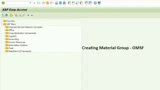 How to create material group in SAP MM