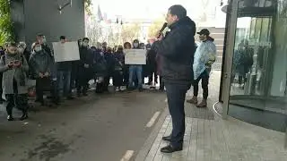 19 октября, пятый день протеста под штаб-квартирой миссии ОБСЕ в Донецке