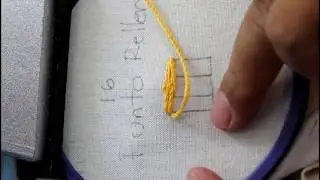 punto relleno para superficies amplias, Puntadas para bordar, bordado fácil, bordado  principiantes