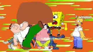 MUGEN: Spongebob, Aardvark and Homer VS Patrick, Tom Cat and Peter Griffin (Requested)