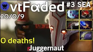 0 deaths! vtFded #3 SEA plays Juggernaut!!! Dota 2 - 8620 Avg MMR