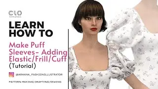 CLO 3D Tutorial- How to make puff sleeve adding elastic, frill or cuff for beginners Easy
