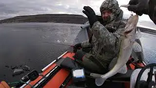 Ломаем лед, ловим судака.