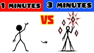 1 minutes vs 3 Minutes Stickman Drawing Challenge ⚡ | Amazing Transformation