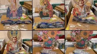 New 💎 Plastic diamond mosaic on a stand. Unboxing and review. Is there room on the shelf?