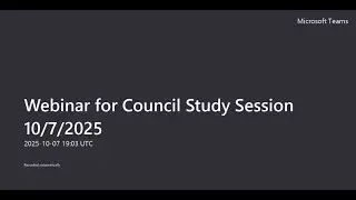 City Council Study Session 10/7/25