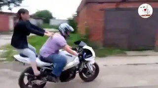 Быдло алкаши катаются под спайсом на мотоцикле!