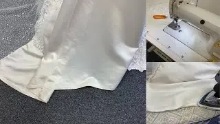 How to hem a wedding dress using stitch witchery