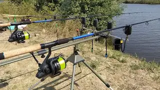 Тестирую на рыбалке новые бюджетные фидера Daiwa N`Zon и катушки Daiwa Black Widow