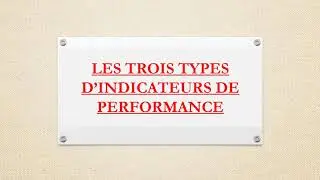 LES TROIS TYPES D’INDICATEURS DE PERFORMANCE.