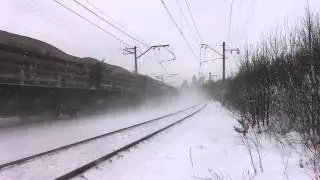 Грузовой поезд на перегоне 47 км - Грузино