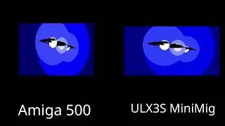Frontier Intro, Amiga 500 vs ULX3S MiniMig