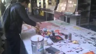 Atelier artistique des Indignados à Bruxelles