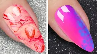 #nailsart Short Nails: Easy Strawberry Nails Art #shorts
