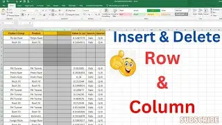 Insert Row and Column in Excel | Add Blank Row and Column | Insert Row and Column 