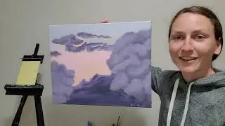 Sunset Skies 🌅 Capturing Purple Hues 🖌 Painting Timelapse