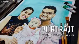 Family Portrait ,Watercolor On Canson Sheet || Full Timelapse Video | Realistic Art