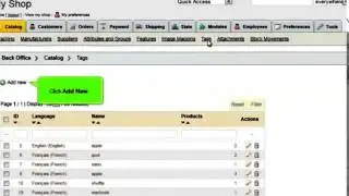 How to create tags in PrestaShop