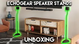 ECHOGEAR Satellite Speaker Stands Unboxed