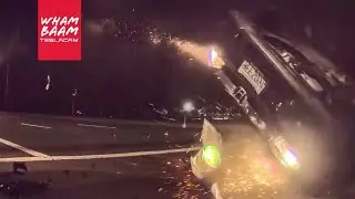 TESLA CRASH MAKES HONDA FLIP OVER
