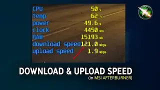 Cara Tambah Speed Download / Upload Counter di MSI Afterburner