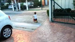 Tommy making progress riding his Puky