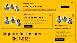 YouTube banner using html css | responsive banner design | 2022